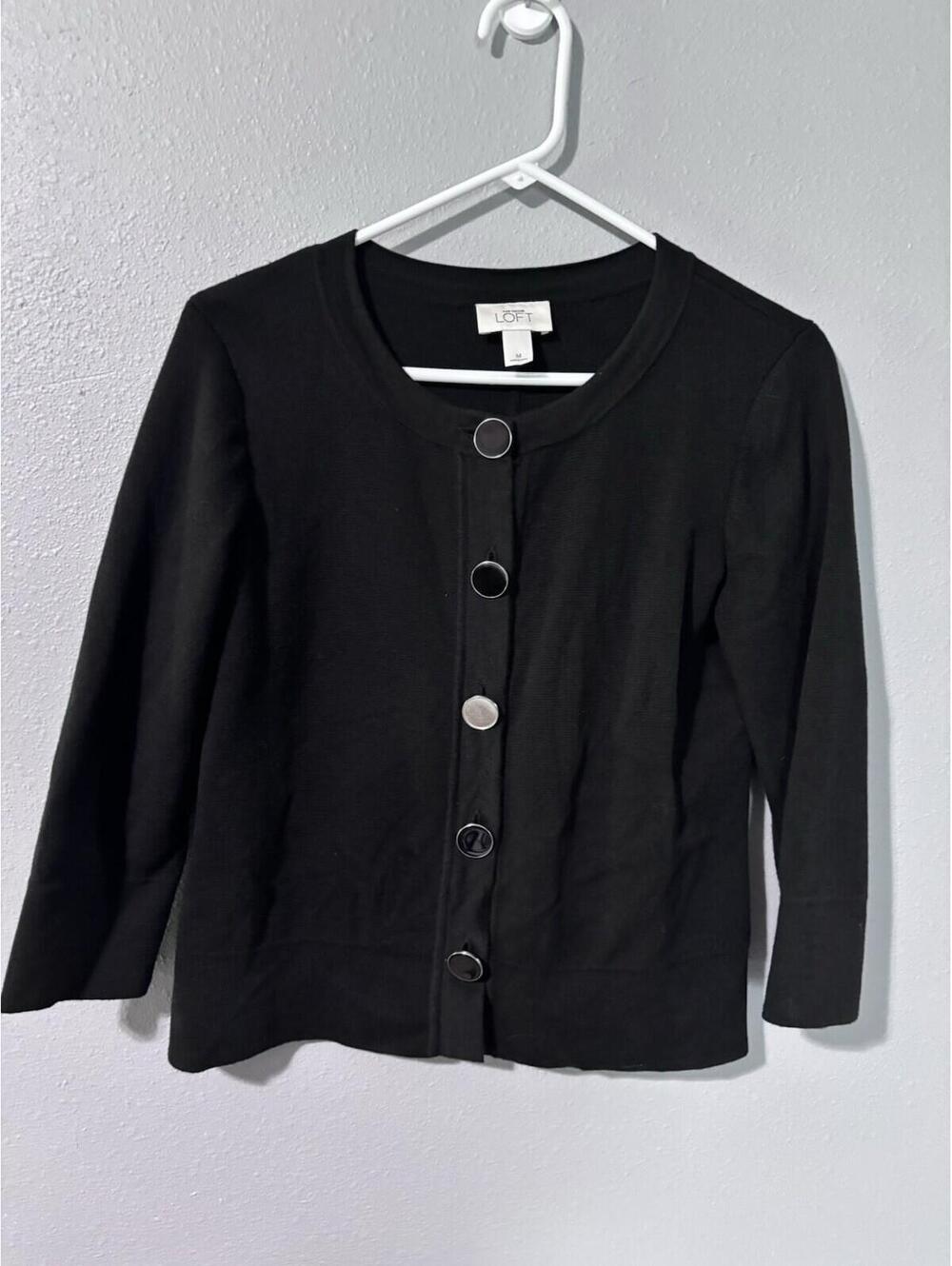 Ann Taylor Loft Black Cardigan Size Mediu